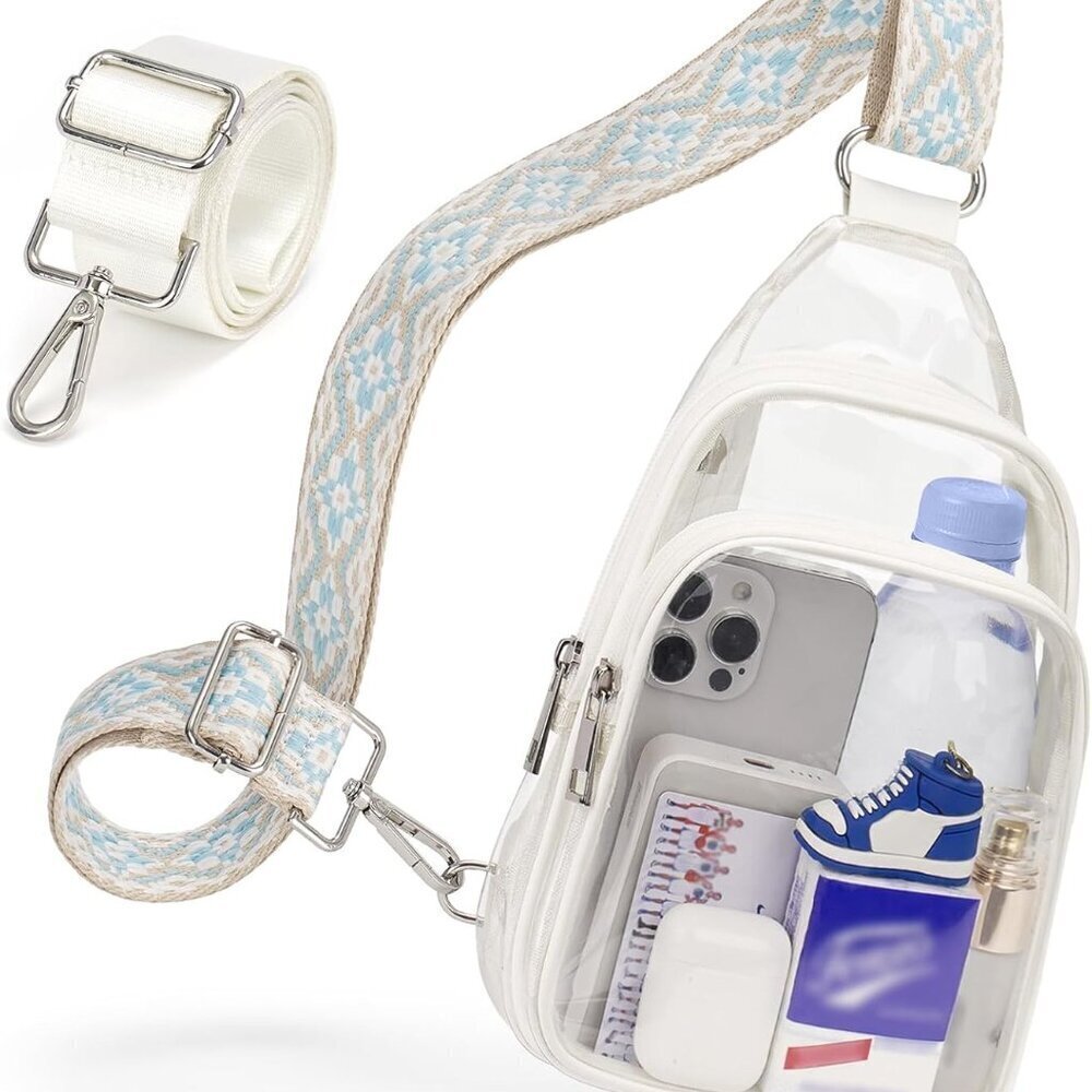 Clear Crossbody Bag Women Men Stadium Approved Waterproof PVC Small